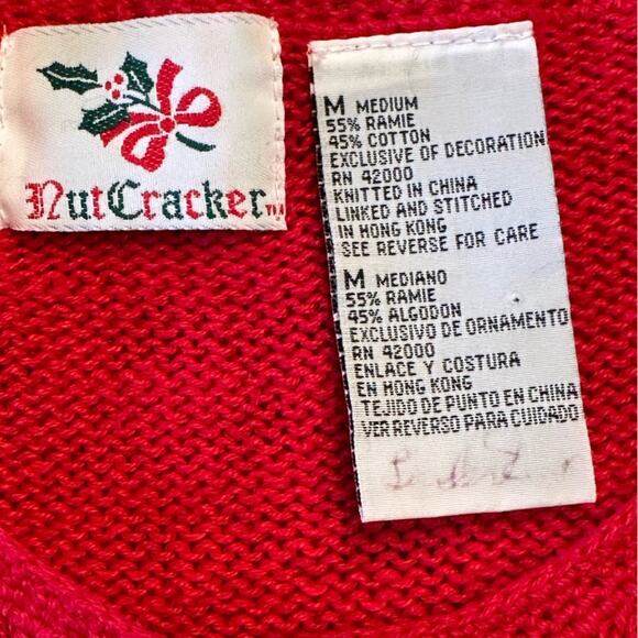 Nutcracker Womens Medium Cotton Ramie Blend Button Up Christmas Sweater - Picture 3 of 8